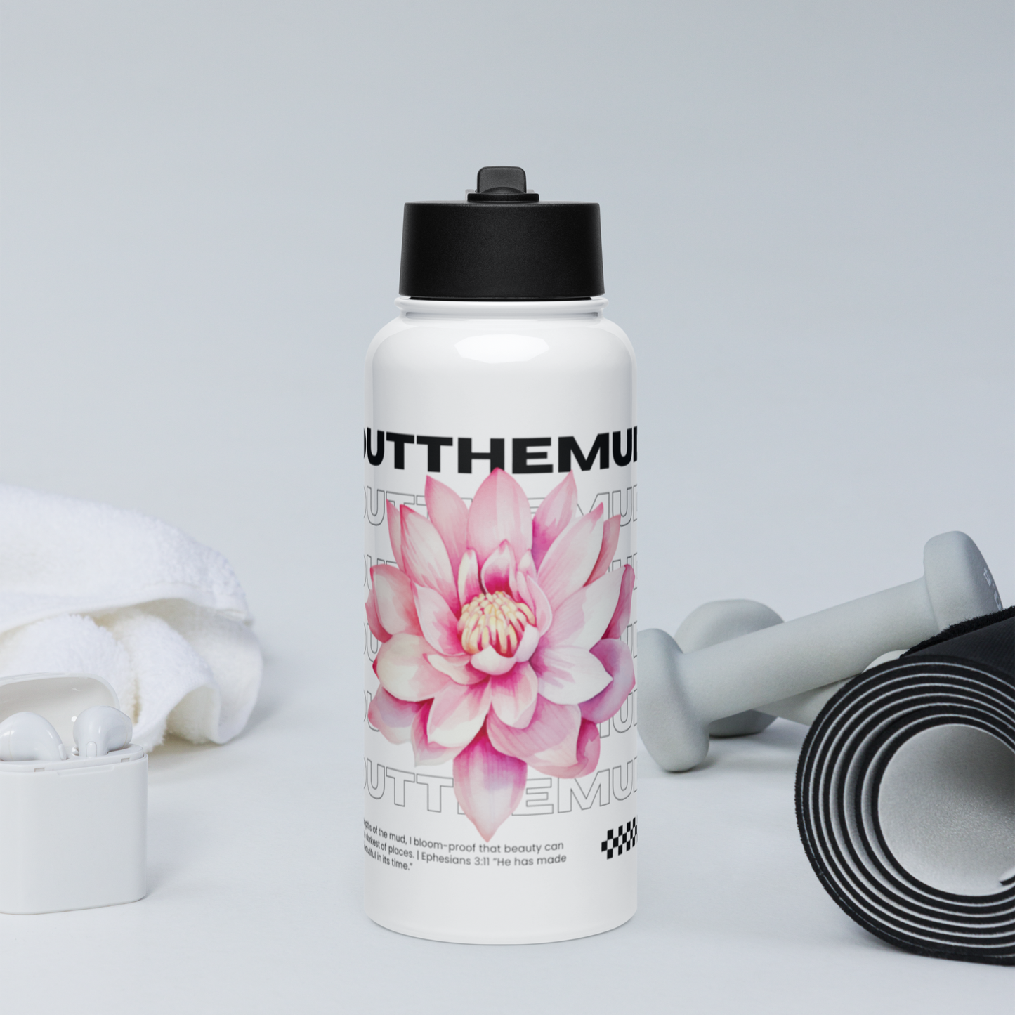 "OUT THE MUD" Stainless steel water bottle